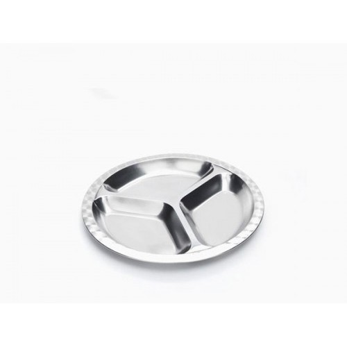 Assiette en trois compartiments inox