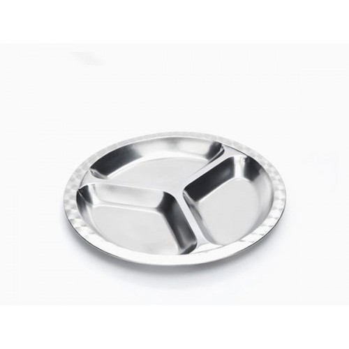 Assiette en trois compartiments inox