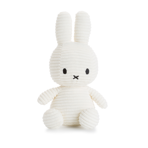 Peluche Miffy velours côtelé blanc 23cm