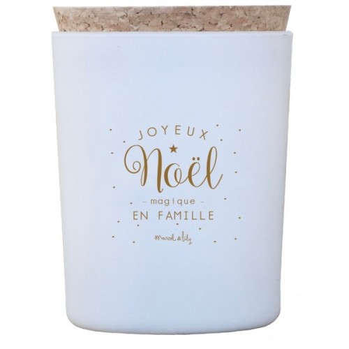 BOUGIE "JOYEUX NOËL MAGIQUE EN FAMILLE" - ORANGE/CANNELLE