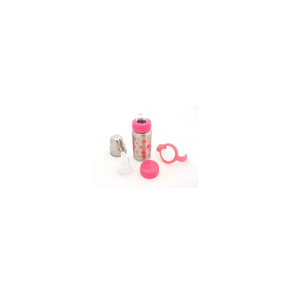 Set biberon isotherme avec tétines et anses rose Set biberon isotherme avec tétines et anses rose
